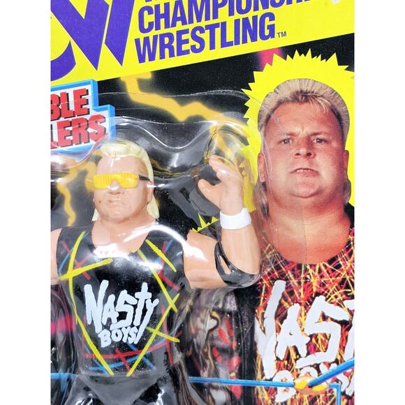 WCW The Nasty Boys Tag Team Wrestlers 1994 Jerry Sags & Brain Knobs Unopened - Picture 3 of 16